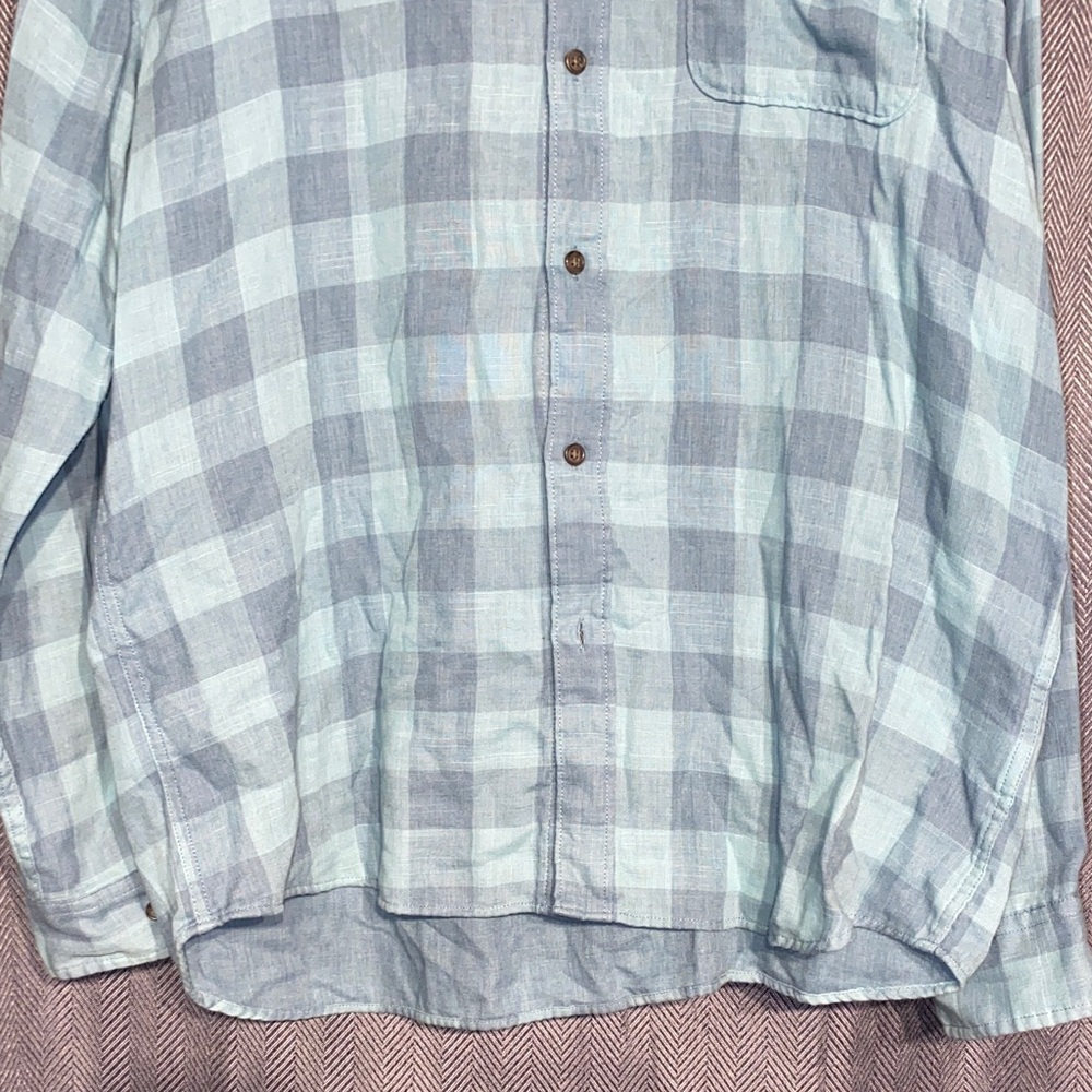 Sonoma Blue Plaid Women's Button Down Shirt - Picture 3 of 3